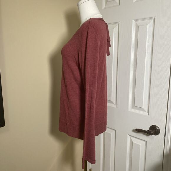 Nanette Lepore Sweater Women's M Tie Back Fine Merino Wool Bell Sleeve - Picture 2 of 6